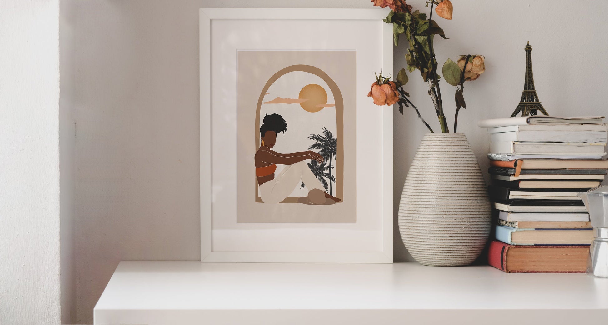 Boho woman art, African American art, Woman wall art, Black woman, Mid century art, Instant Download, Minimalist art, Woman art print, Art.