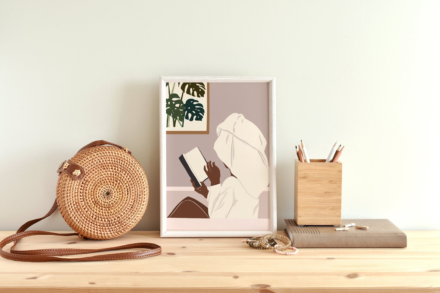 Woman Art, African Woman Art,  Black Woman Wall Art, African American Wall Art, Fashion Print, Black Girl Wall Art, Bath Print, Mid century.