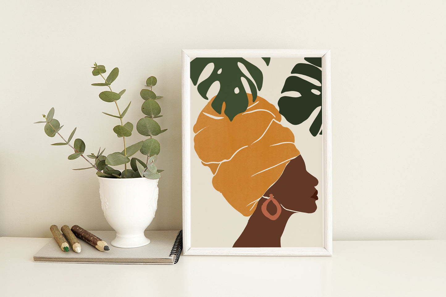 African woman face art African American woman art Black woman wall art Female print Black girl art print Boho woman art print Black girl art