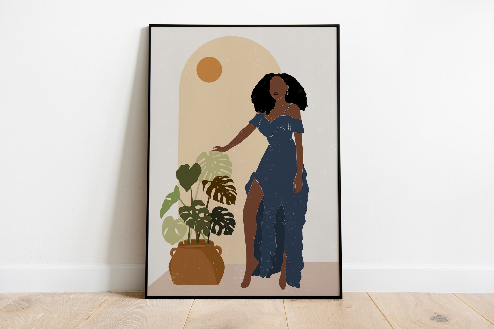 Black woman art, Black Woman Illustration, Black Girl Poster, African woman Art, African American woman art, wall art