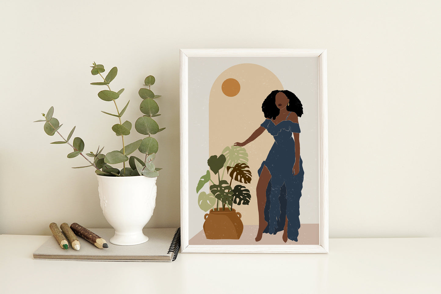 Black woman art, Black Woman Illustration, Black Girl Wall Art, African woman Art, African American woman art, Modern art Printable wall art