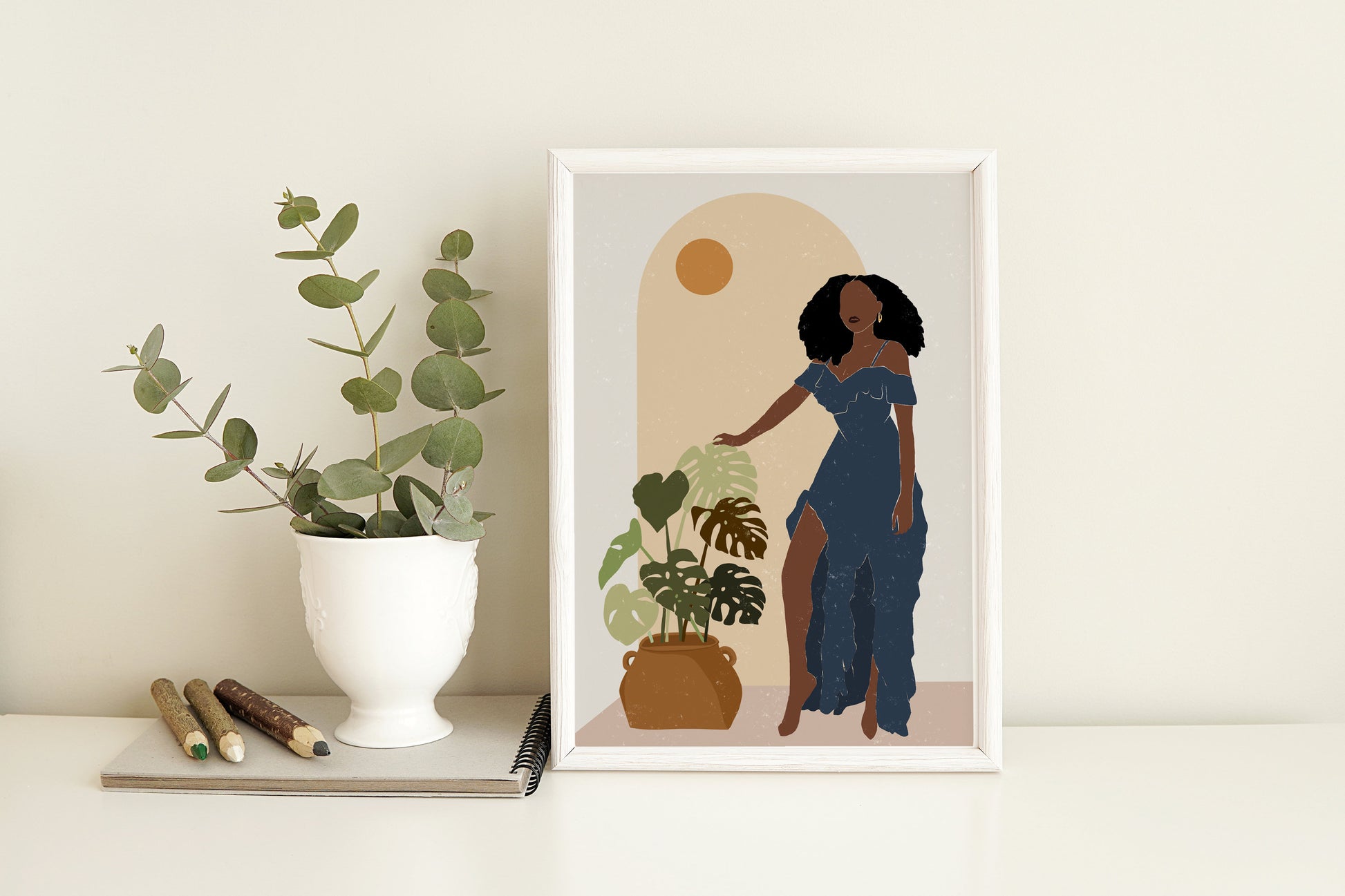 Black woman art, Black Woman Illustration, Black Girl Wall Art, African woman Art, African American woman art, Modern art Printable wall art