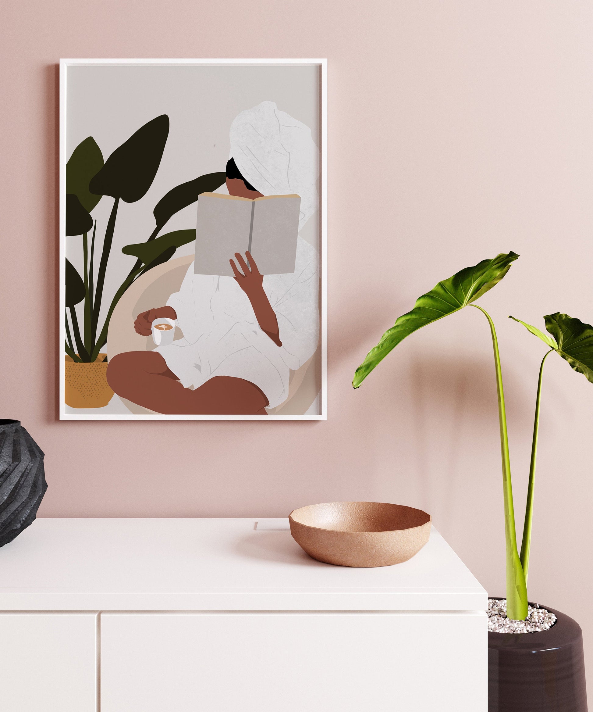 Black Woman Art, INSTANT DOWNLOAD, African Woman Art, Black Girl Wall Art, Black Girl Print, African Wall Art, Fashion Art, Boho Art.