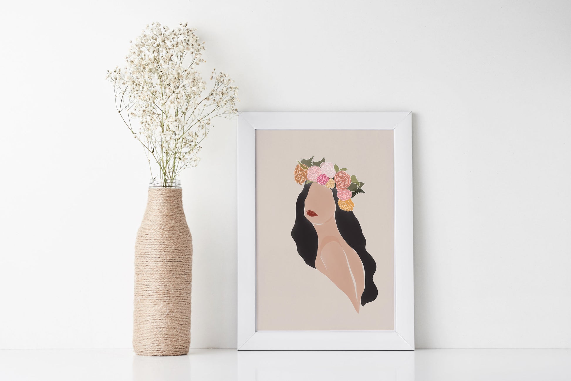 Woman Art Print | Color Block Woman Poster | Minimal Palm Leaf Poster | Minimalist Terracotta Wall Art | Burnt Orange Woman Wall Print Boho