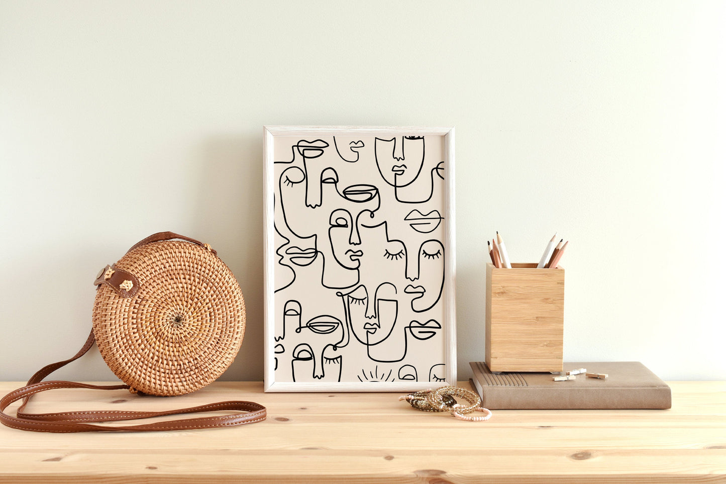Abstract Faces Line Art Print  Boho Print Continuous Line Art Faces Wall Art Minimal Art Print INSTANT DOWNLOAD Face line art Woman face art