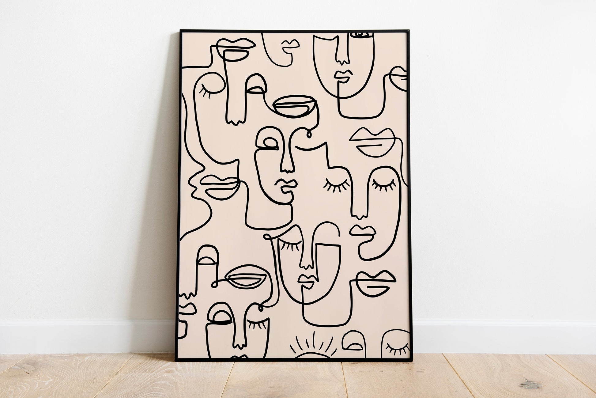 Faces Line Art Print Boho Print Continuous Line Art Faces Poster Minimal Art Print Face line art Woman face art