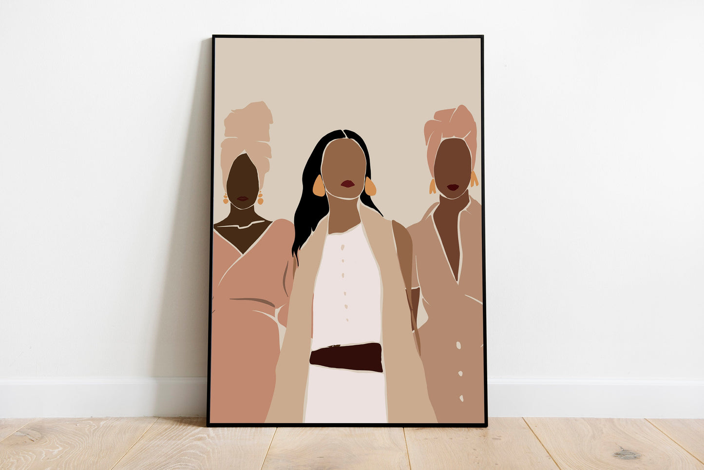 African Art Print, Black Woman Art, Black Girl Art Print, Woman Poster, Fashion Poster, Boho Decor, Earth Tones.