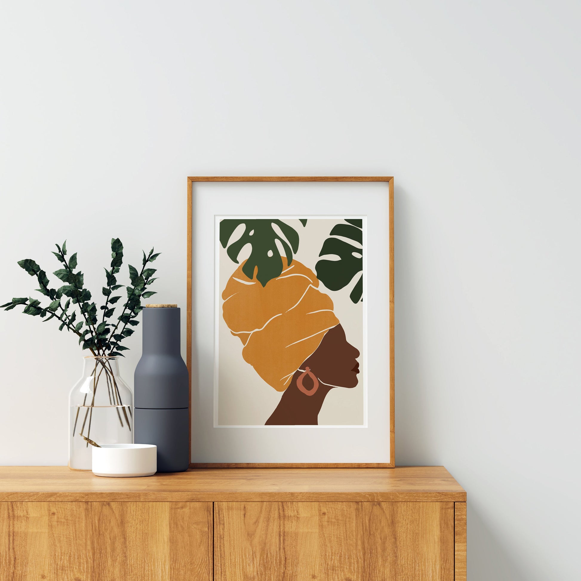 African woman face art African American woman art Black woman wall art Female print Black girl art print Boho woman art print Black girl art