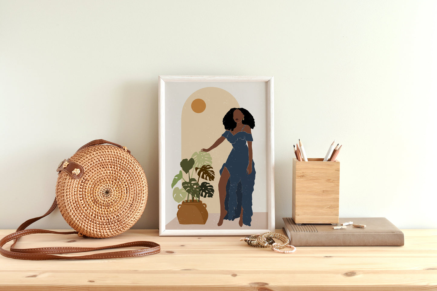 Black woman art, Black Woman Illustration, Black Girl Wall Art, African woman Art, African American woman art, Modern art Printable wall art