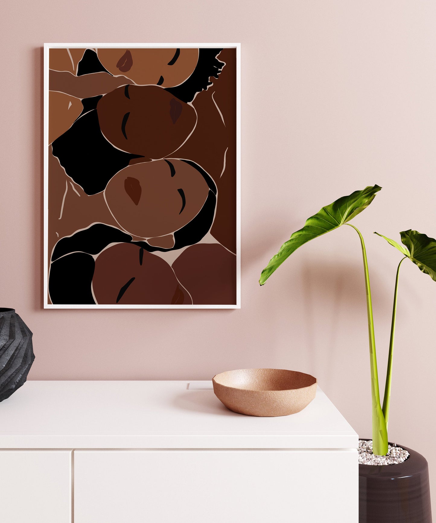 Black Woman Art, African Art Print, INSTANT DOWNLOAD, Black Girl Art Print, Woman Wall Art, Fashion Wall Art, Boho Decor, Earth Tones.