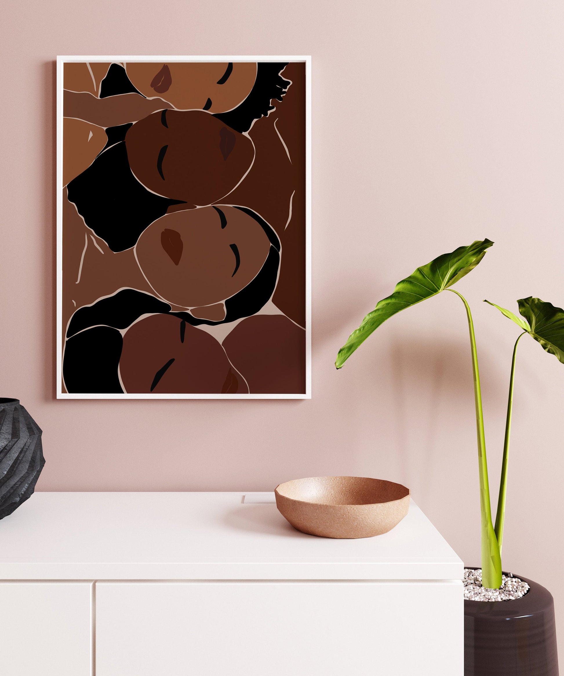 Black Woman Art, African Art Print, INSTANT DOWNLOAD, Black Girl Art Print, Woman Wall Art, Fashion Wall Art, Boho Decor, Earth Tones.