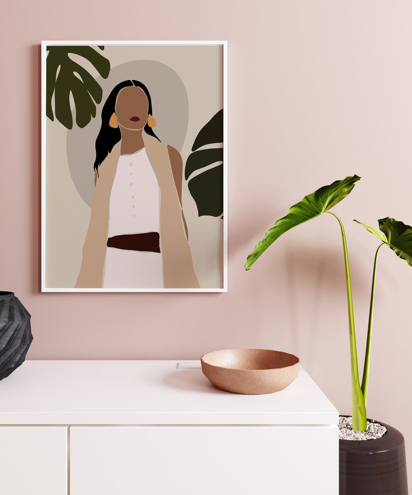 African American Art, Woman Art Print, INSTANT DOWNLOAD, Boho Wall Art, Fashion Print, Black Woman Wall Art, Black Girl Art Print, Wall.