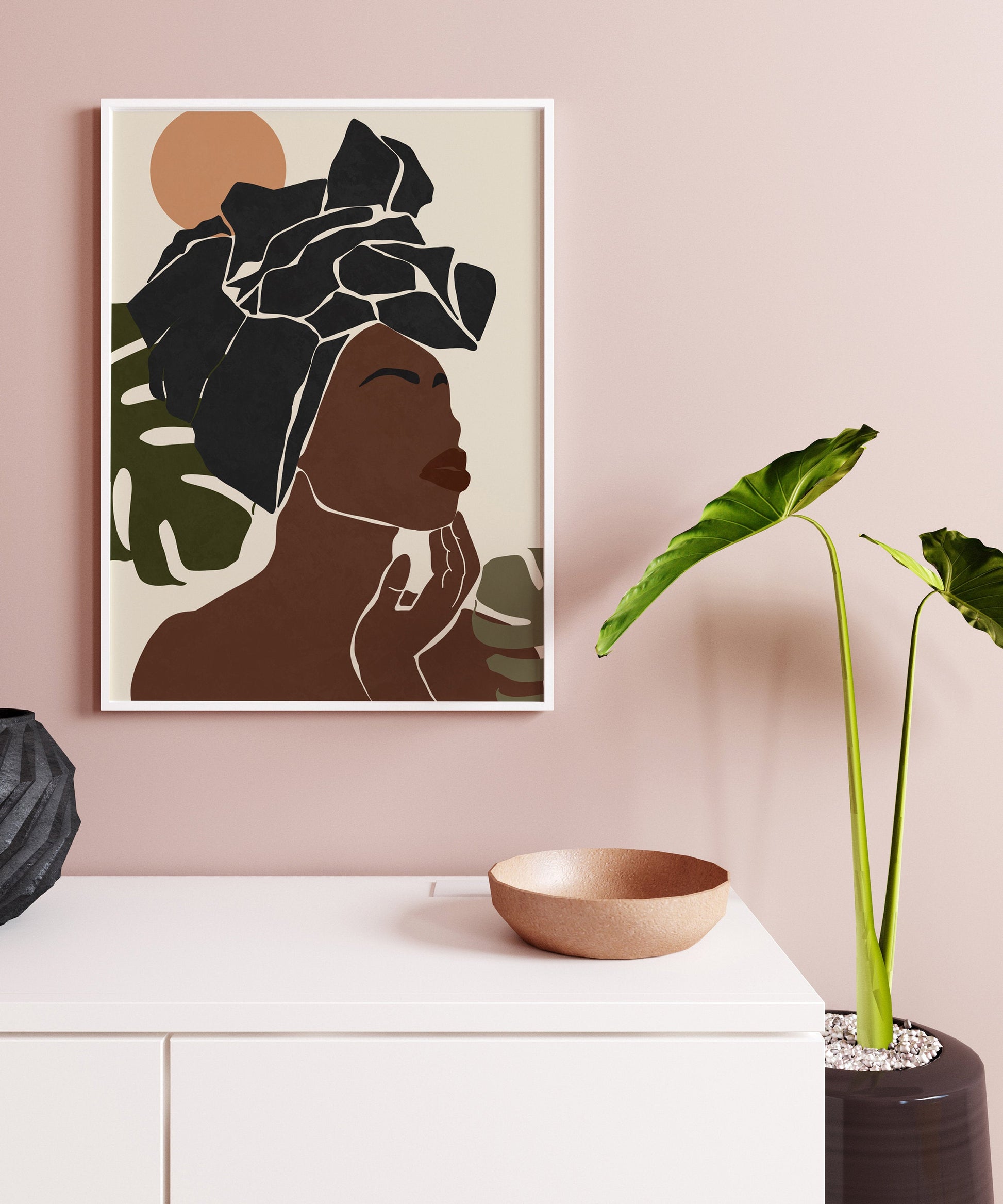 Black woman art ,African Art Print, Black Woman Art, INSTANT DOWNLOAD, Black Girl Art Print, Woman Wall Art, Fashion Wall Art, Boho Decor,