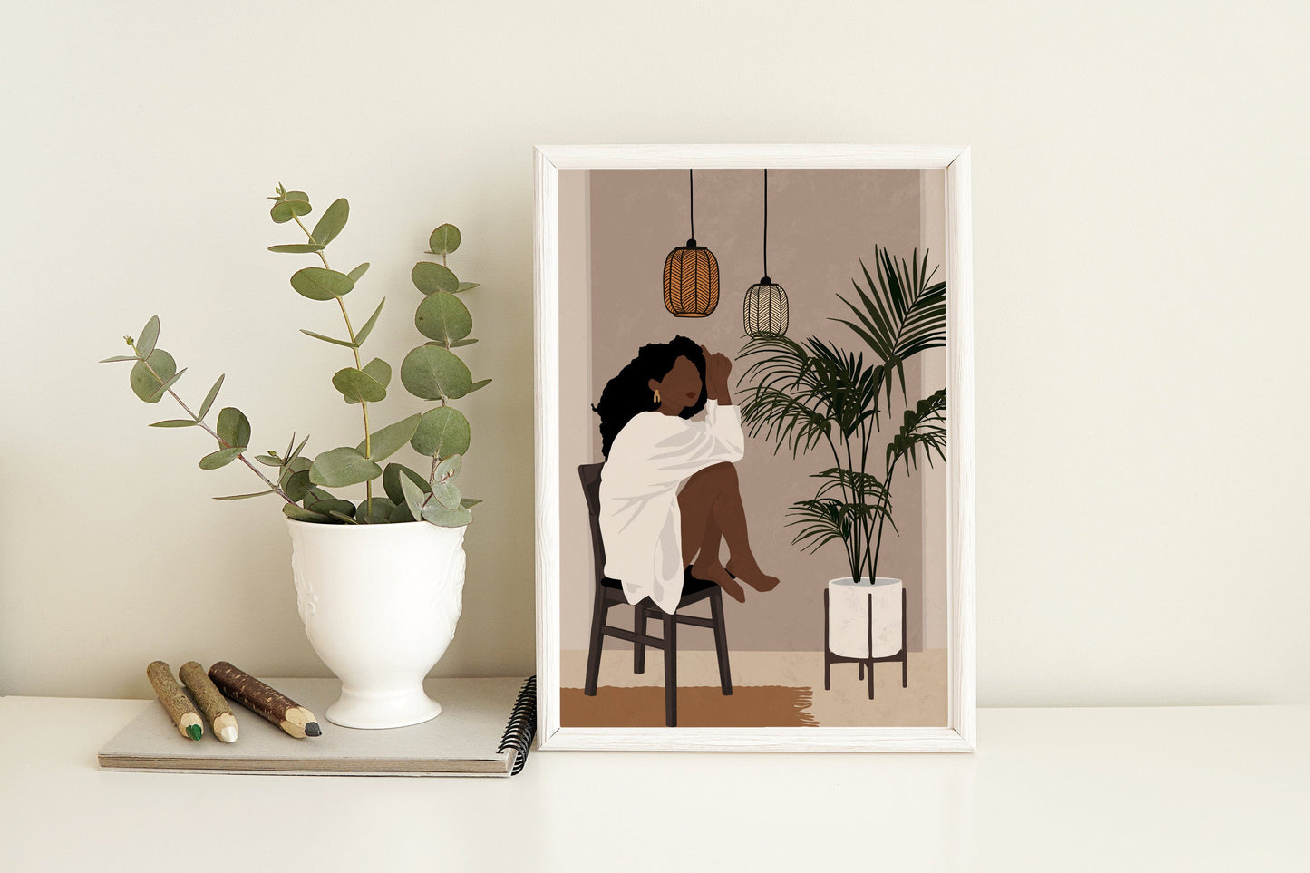 Black woman art African woman art Black girl print African American woman art Boho woman art Black girl Illustration print Instant download.