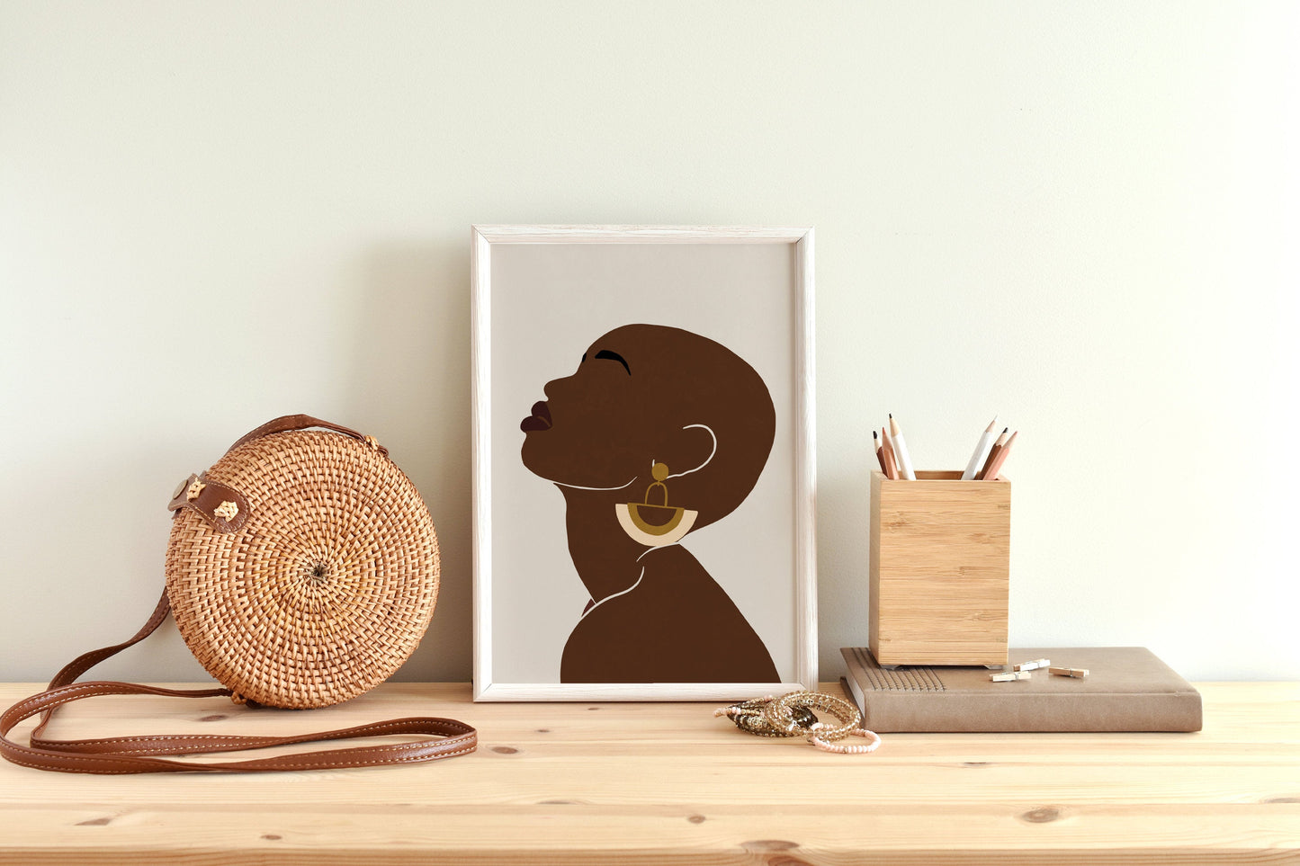 African woman art Black woman art African American woman art Black girl portrait Black woman portrait Female illustration Boho woman art.