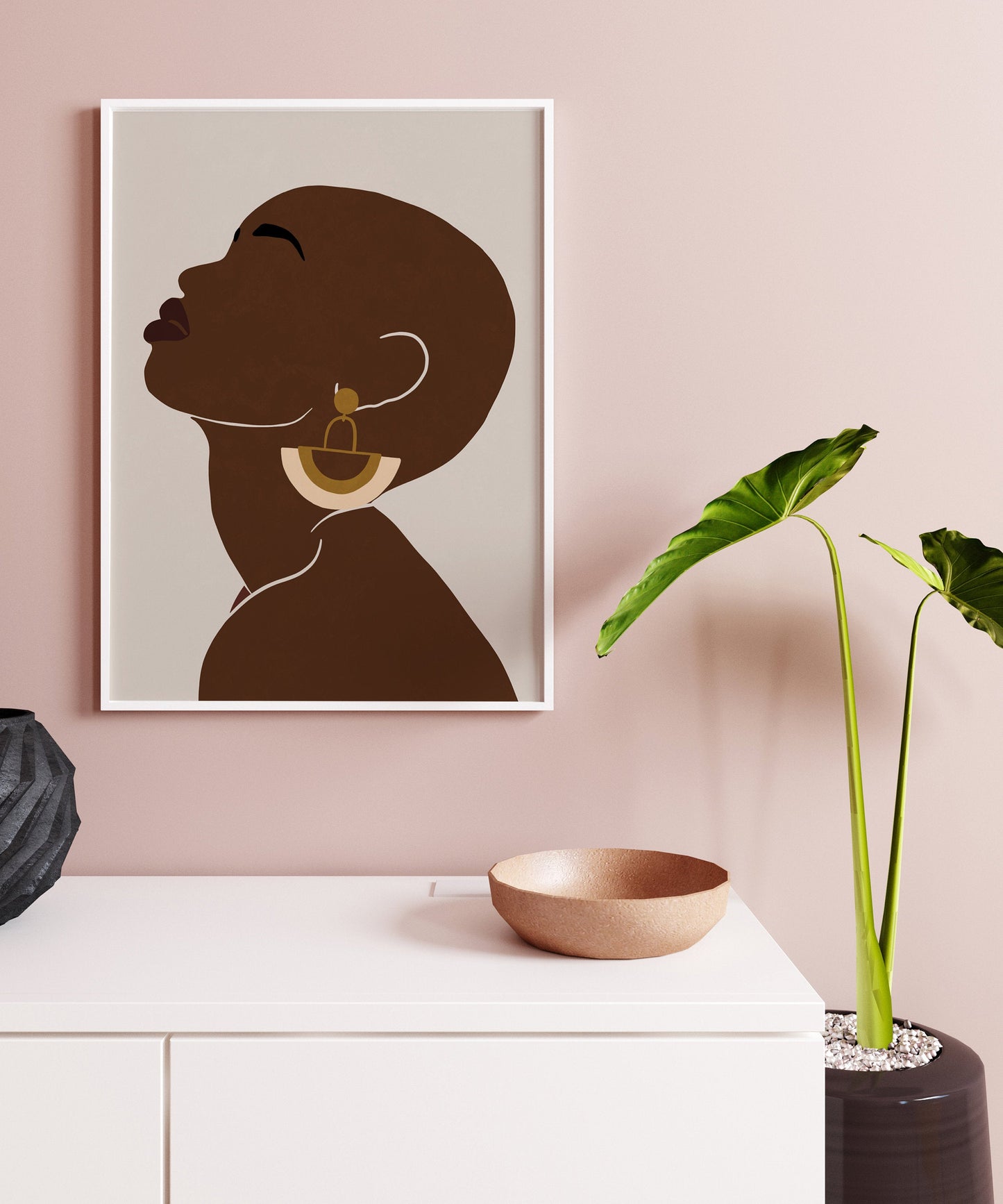 African woman art Black woman art African American woman art Black girl portrait Black woman portrait Female illustration Boho woman art.