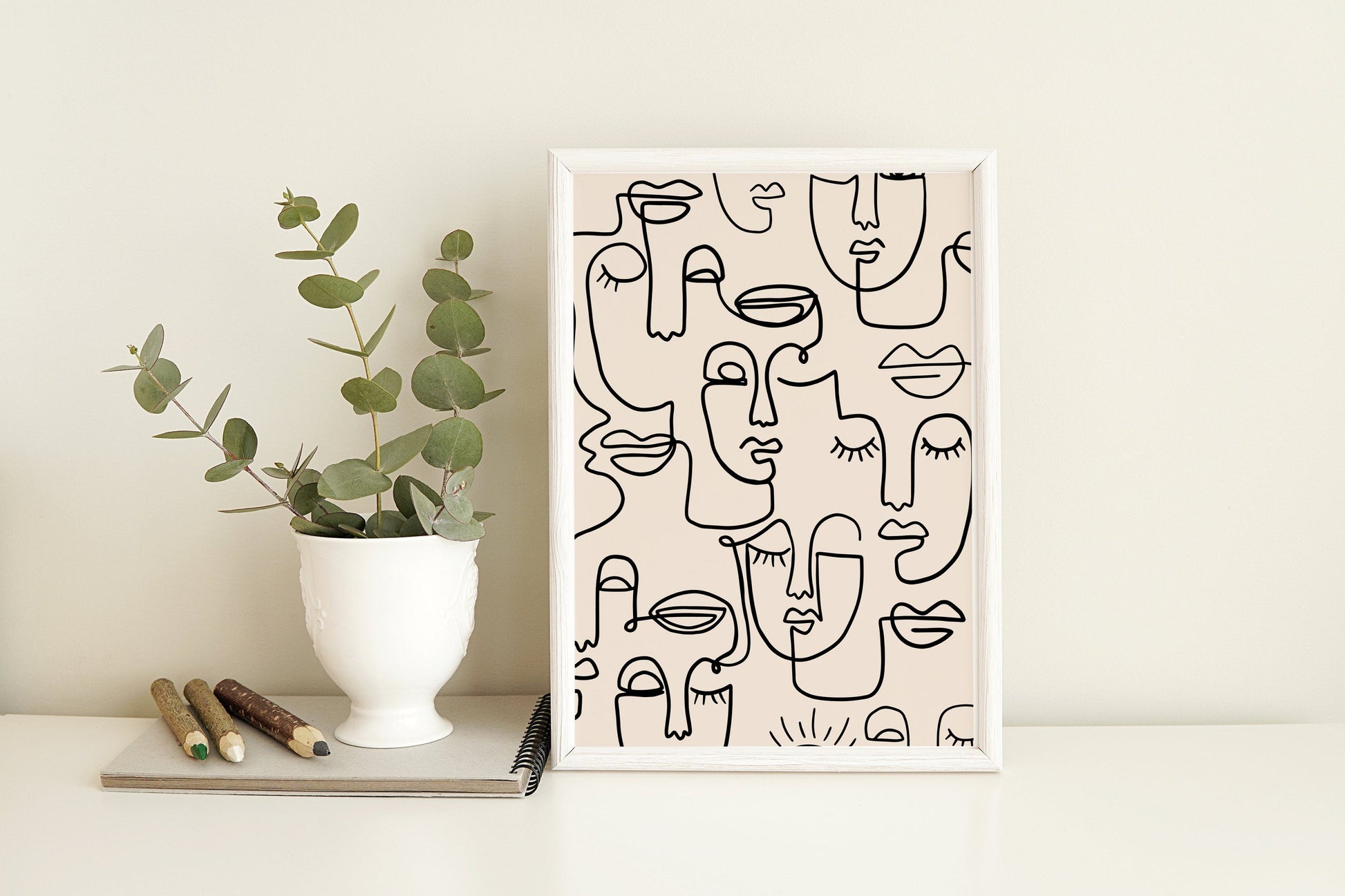 Abstract Faces Line Art Print  Boho Print Continuous Line Art Faces Wall Art Minimal Art Print INSTANT DOWNLOAD Face line art Woman face art