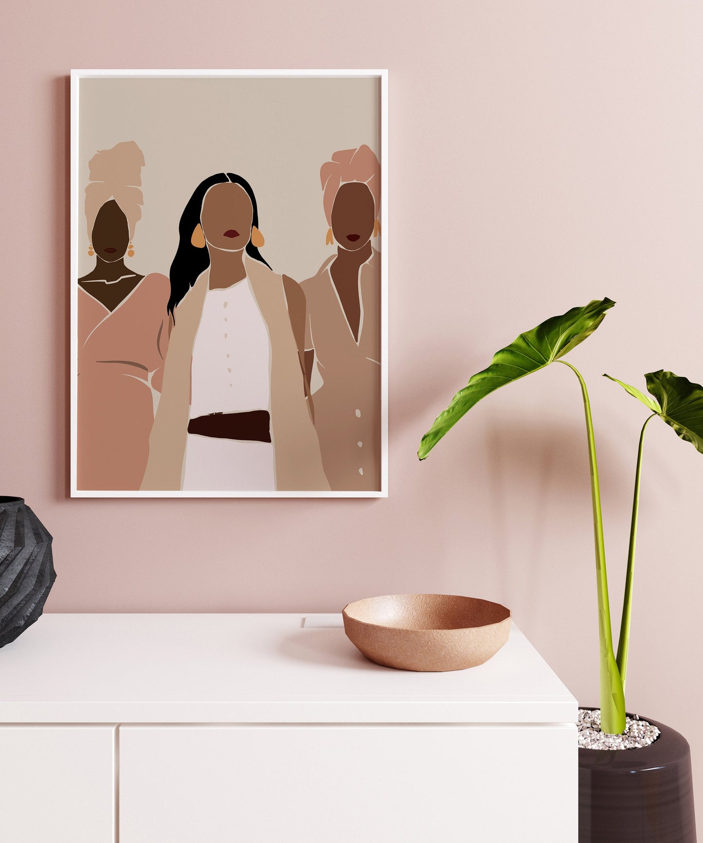 African Art Print, Black Woman Art, INSTANT DOWNLOAD, Black Girl Art Print, Woman Wall Art, Fashion Wall Art, Boho Decor, Earth Tones.