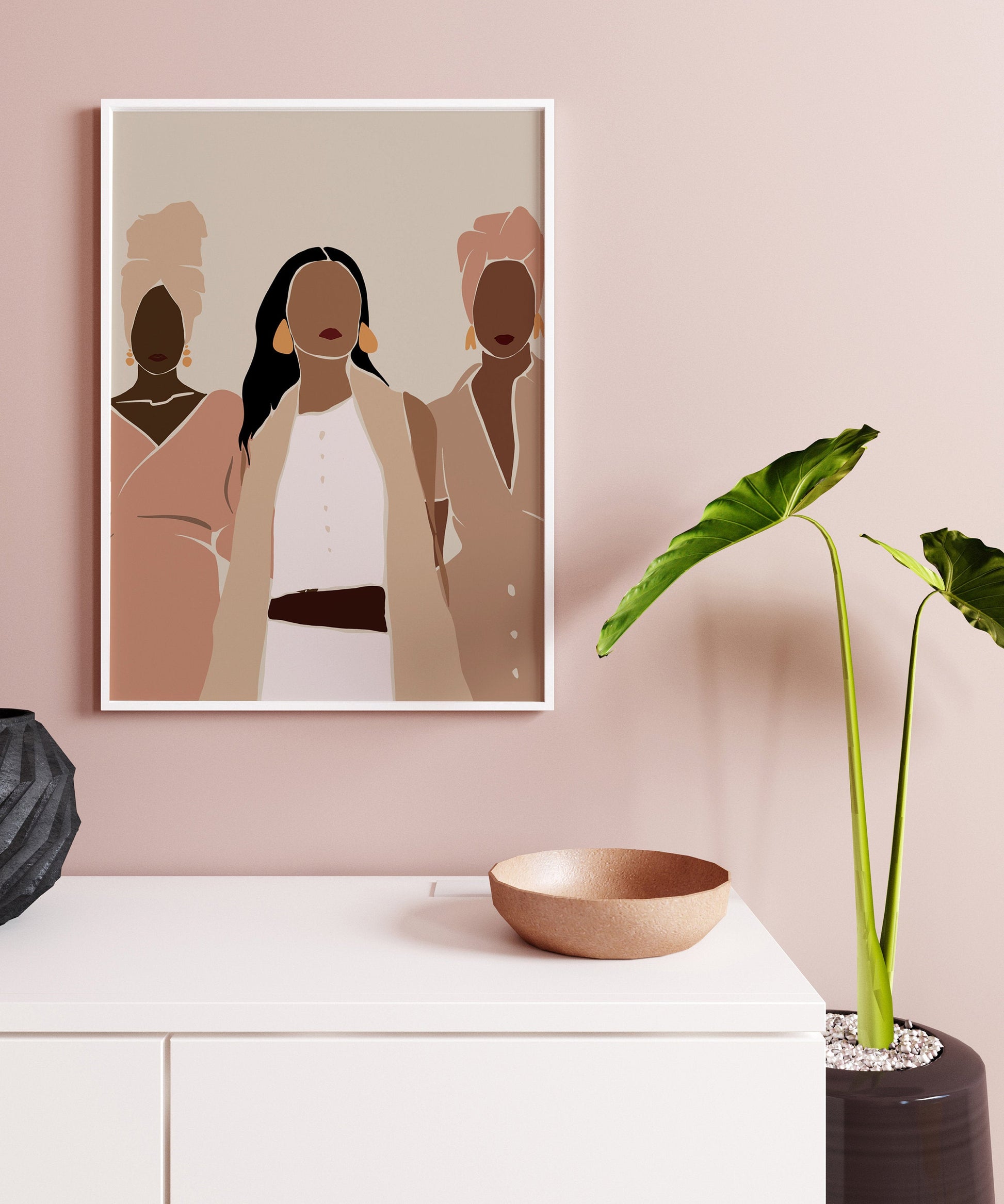 African Art Print, Black Woman Art, INSTANT DOWNLOAD, Black Girl Art Print, Woman Wall Art, Fashion Wall Art, Boho Decor, Earth Tones.
