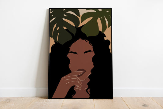 Black Girl Art, giel Art, African Woman Poster, Black Woman Poster, African American Art, Boho Wall art.