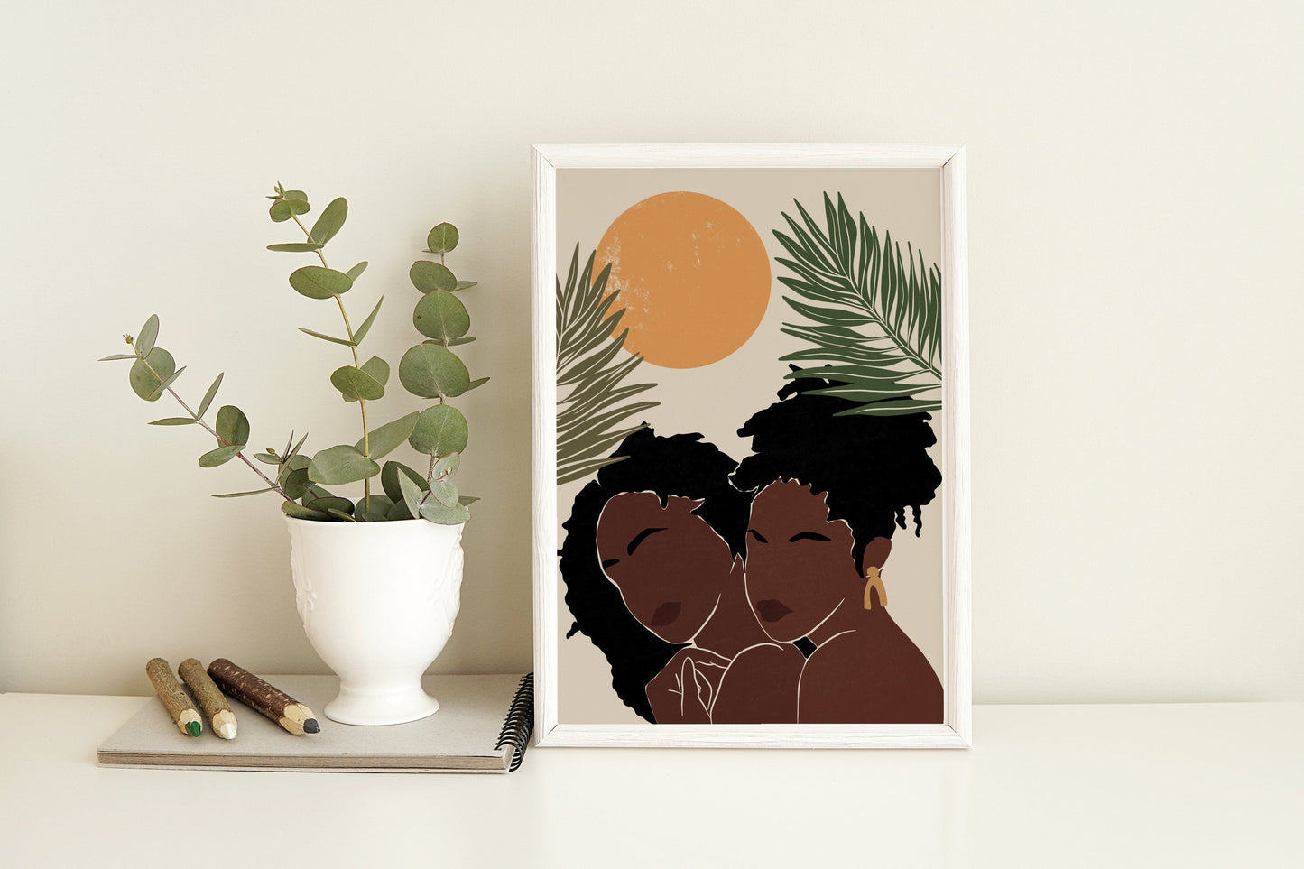 Black Woman Print, African Girl Art, African American Woman, Female Illustration, Melanin Print, Boho Woman Art, Fashion Illustration art.