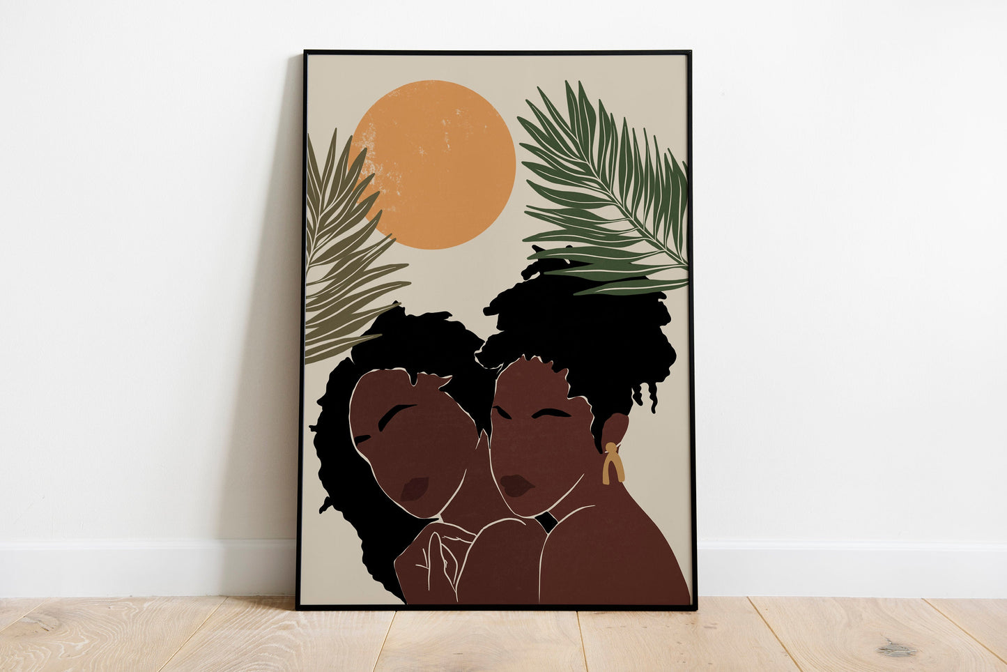 Black Woman Print, African Girl Art, African American Woman, Female Illustration, Boho Woman Art.