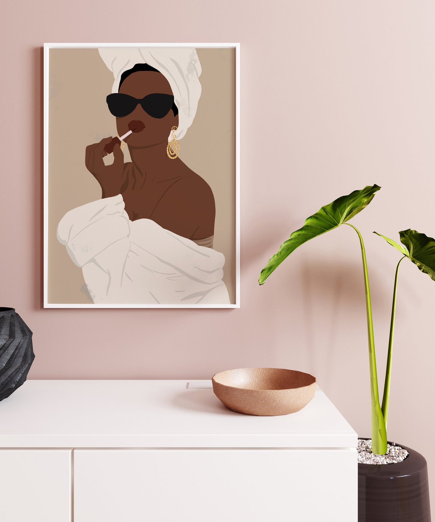 African American Woman Art, INSTANT DOWNLOAD, Fashion Print Art, Black Woman Art Print, Black Girl Poster, Boho Wall Decor, Portrait Art.