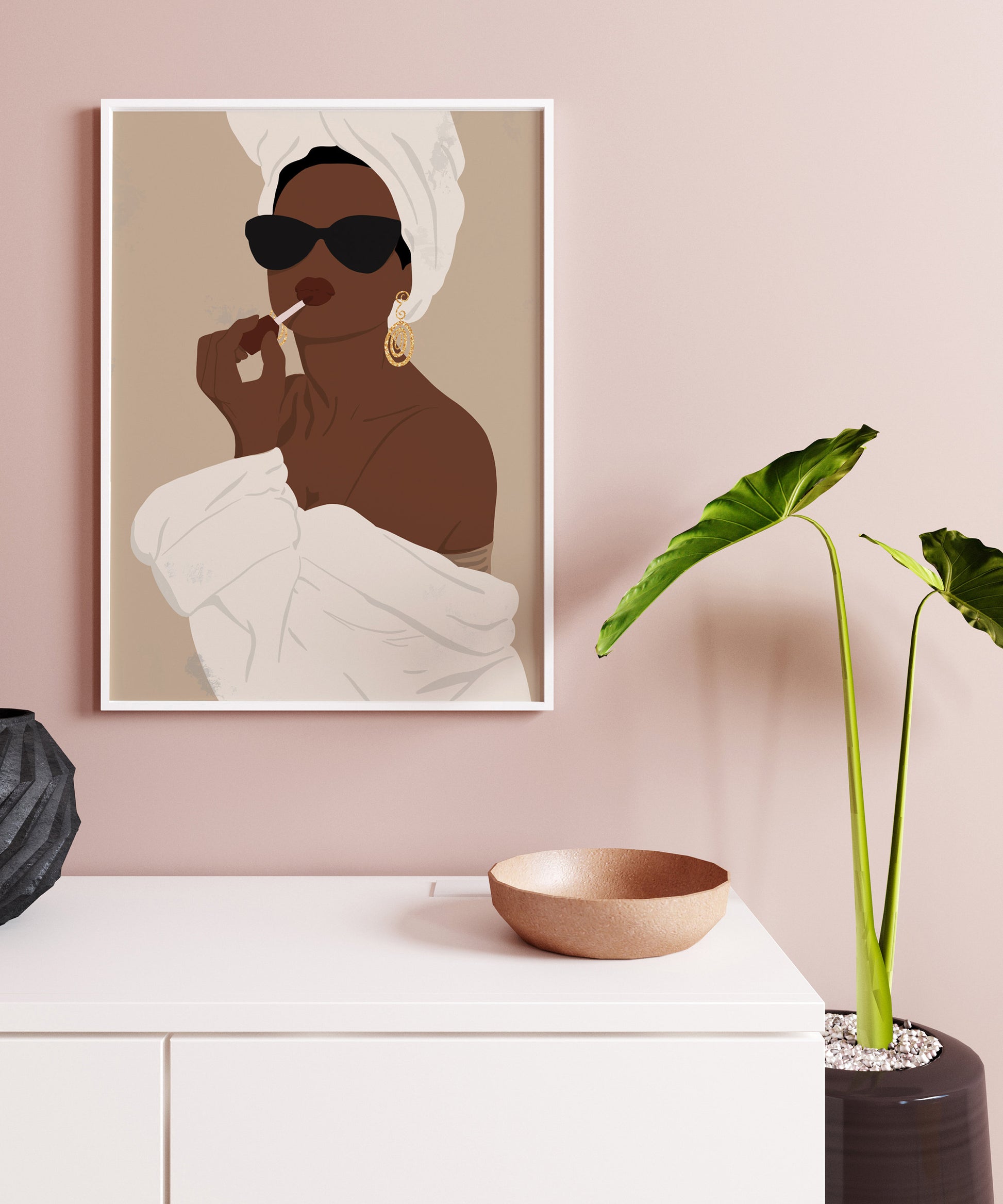 African American Woman Art, INSTANT DOWNLOAD, Fashion Print Art, Black Woman Art Print, Black Girl Poster, Boho Wall Decor, Portrait Art.