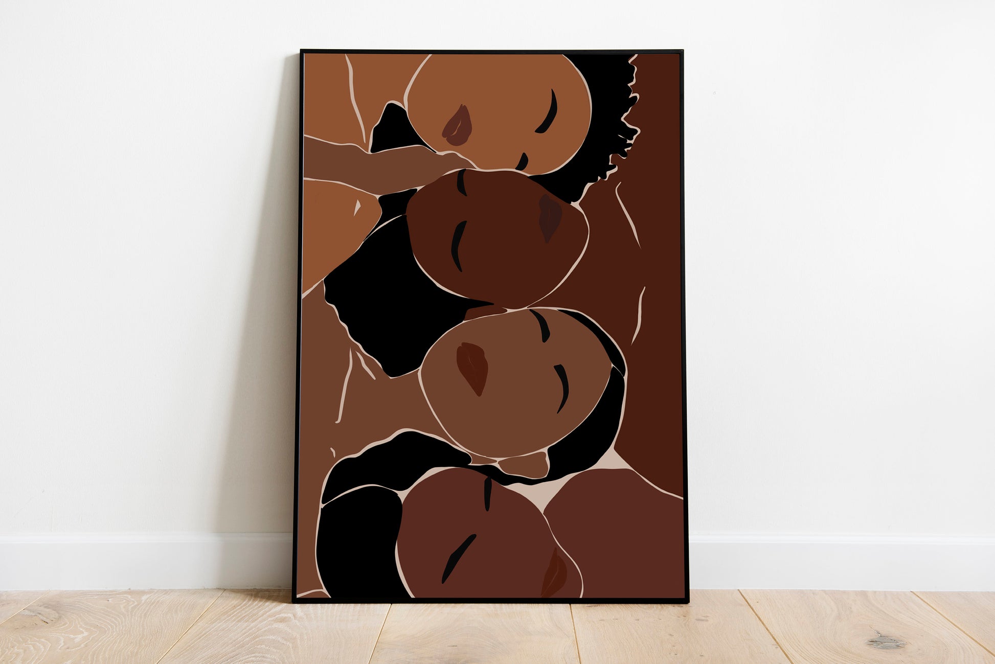Black Woman Art Set of 5 Prints, Gallery Wall Art, Black Girl Art Print, INSTANT DOWNLOAD, Poster Bundle, Woman Gallery Wall, Hand Art Print