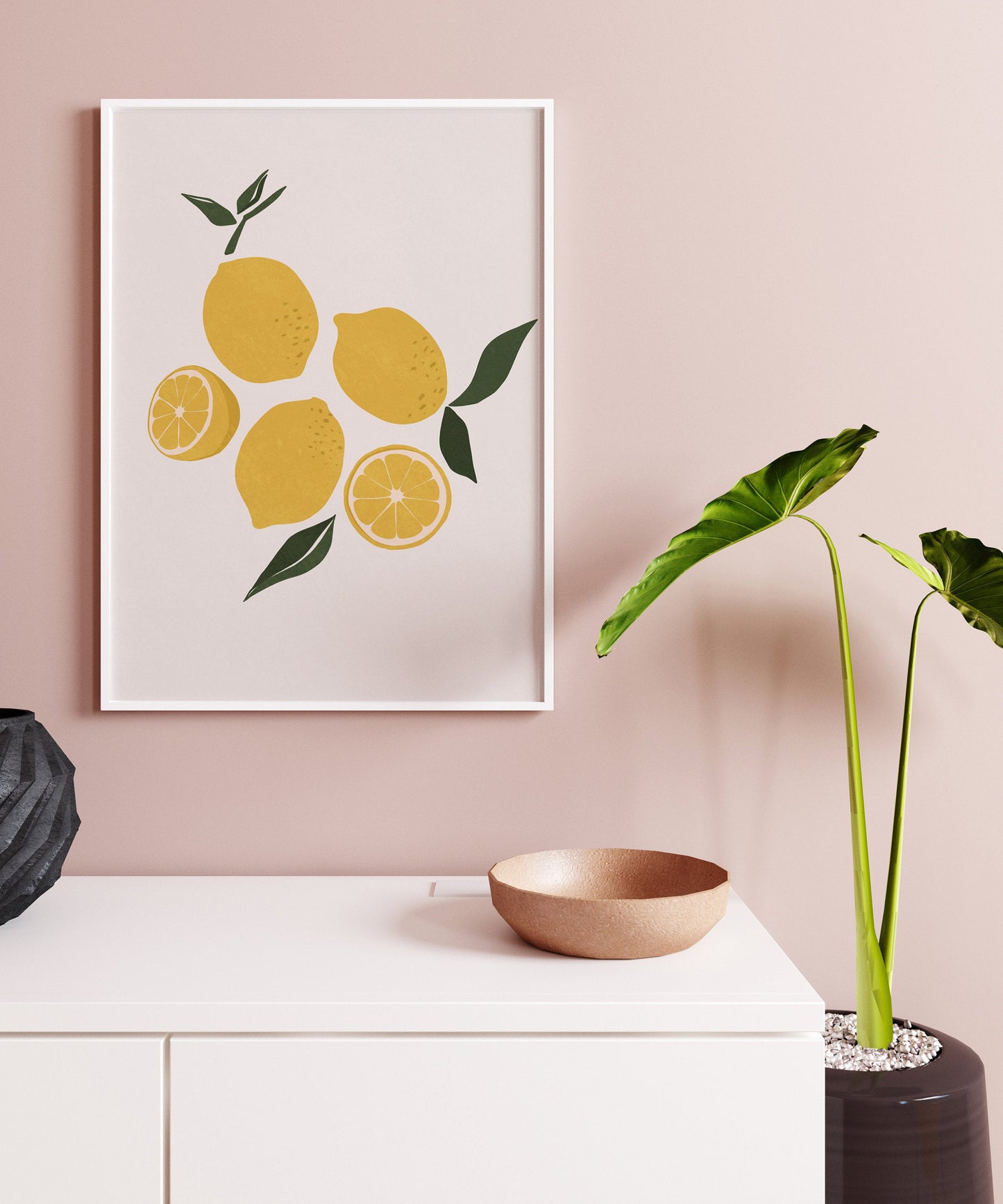 Lemon Art Printable, Kitchen Print, Modern Wall Art, Fruits Wall Art, Fruits Print Modern Art  Instant download Lemon poster