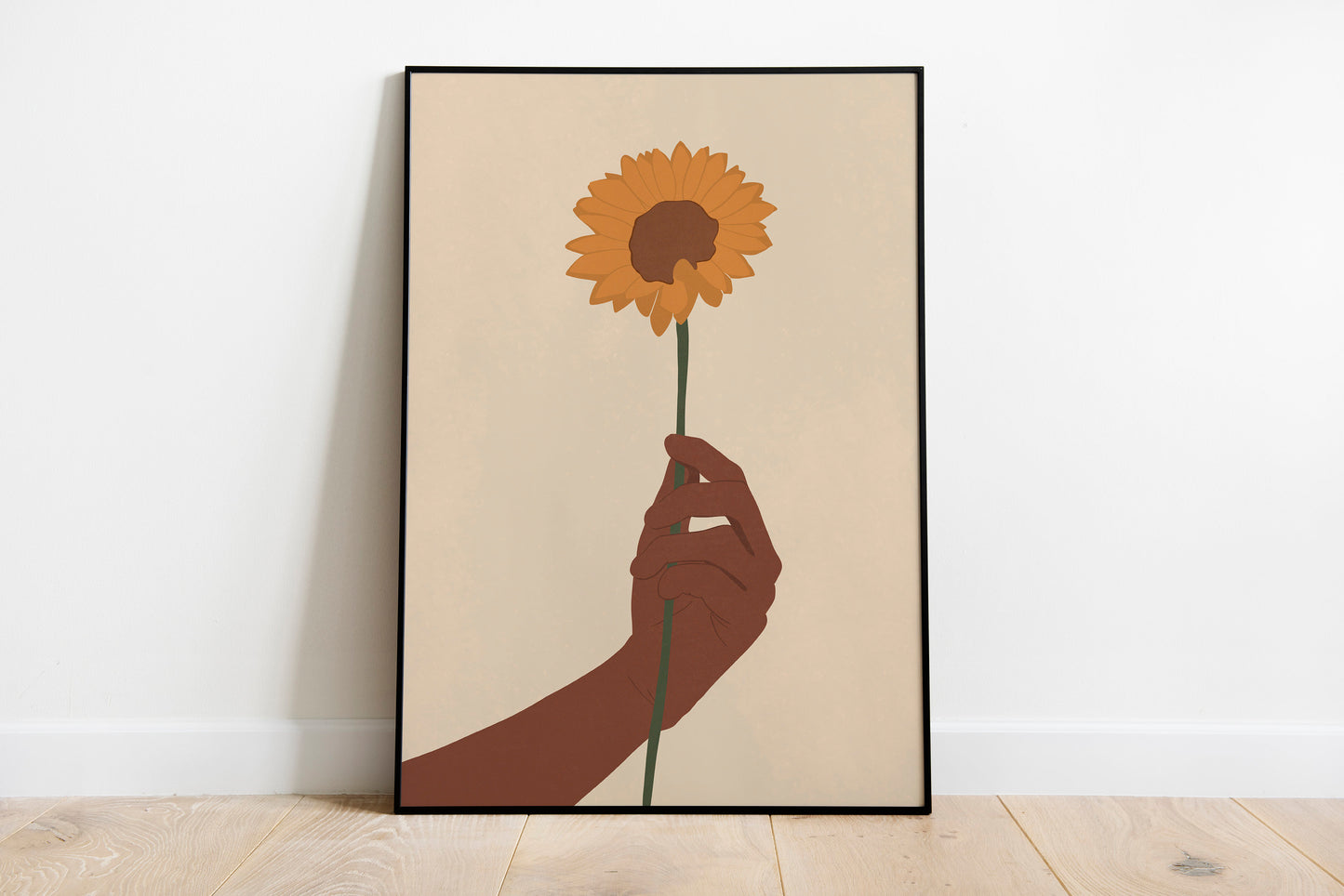 Sun Flower Hand Art Print, Human Rights Poster, Hand Holding Flowers, Hands Wall Print, Love Multicultural, Flower wall.