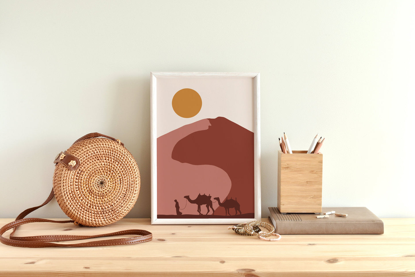 Terracotta Landscape Wall Art, Terracotta Print, Boho Print, Landscape Print, Terracotta Wall Art, Boho Landscape Print, Modern Minimalist.