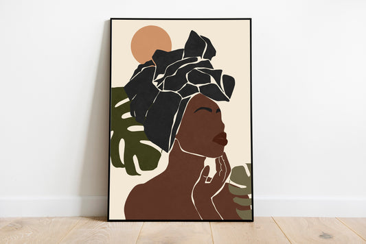 Black woman art ,African Art Print, Black Woman Art, Black Girl Art Print, Woman Poster, Fashion Poster, Boho Decor,