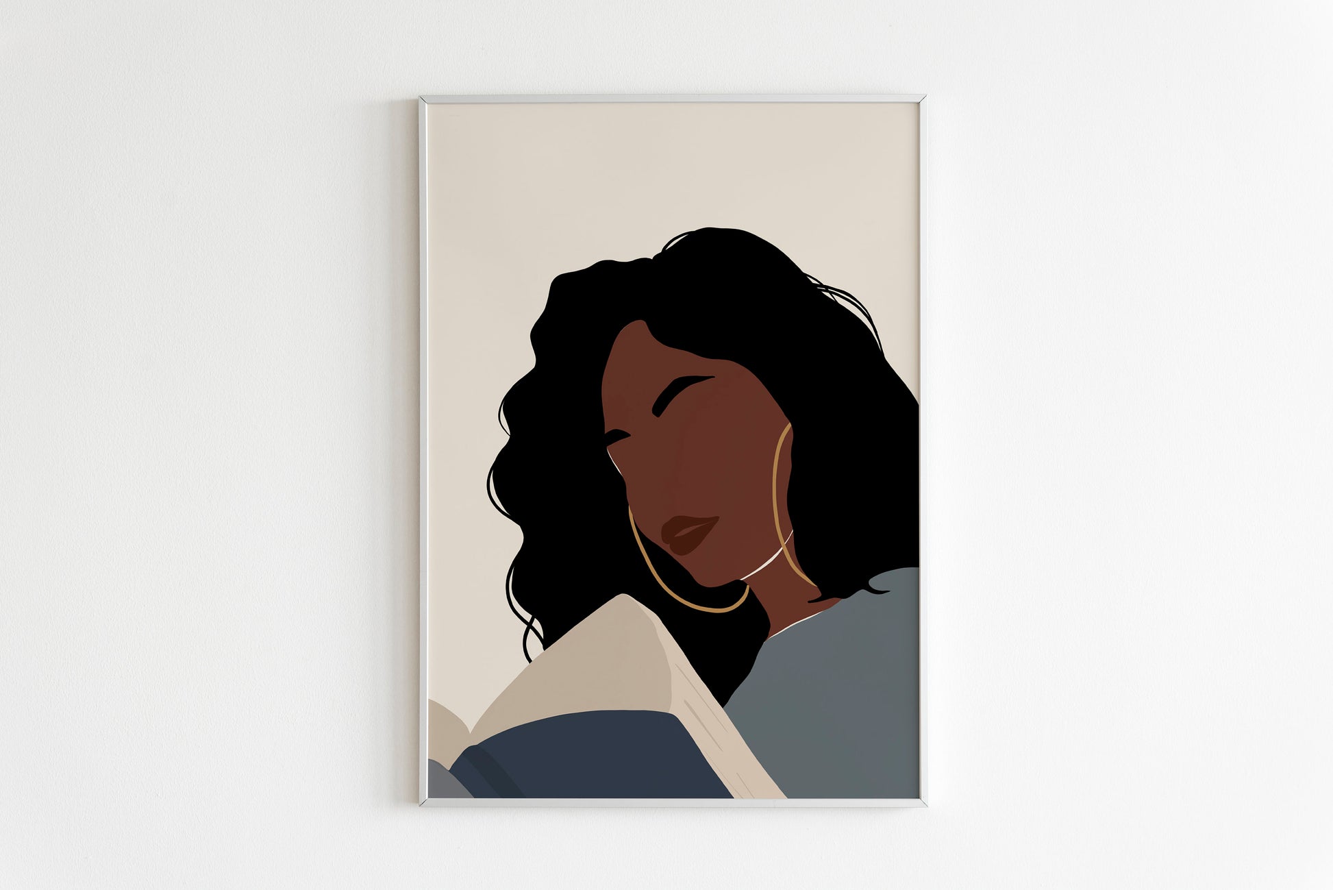 Girl Reading Print, Black art, African American art, Boho Woman illustration, Woman Print, Book Lover Art, Fashion Print, Library Wall Art.