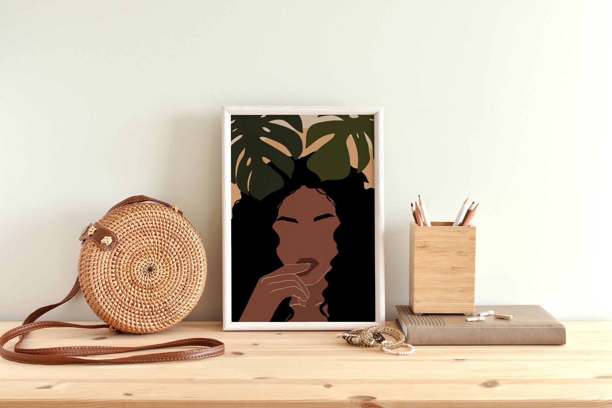 Black Girl Art, Printable giel Art, African Woman Wall Art, Black Woman Poster, African American Art, Modern Mid Century Art, Boho Wall art.