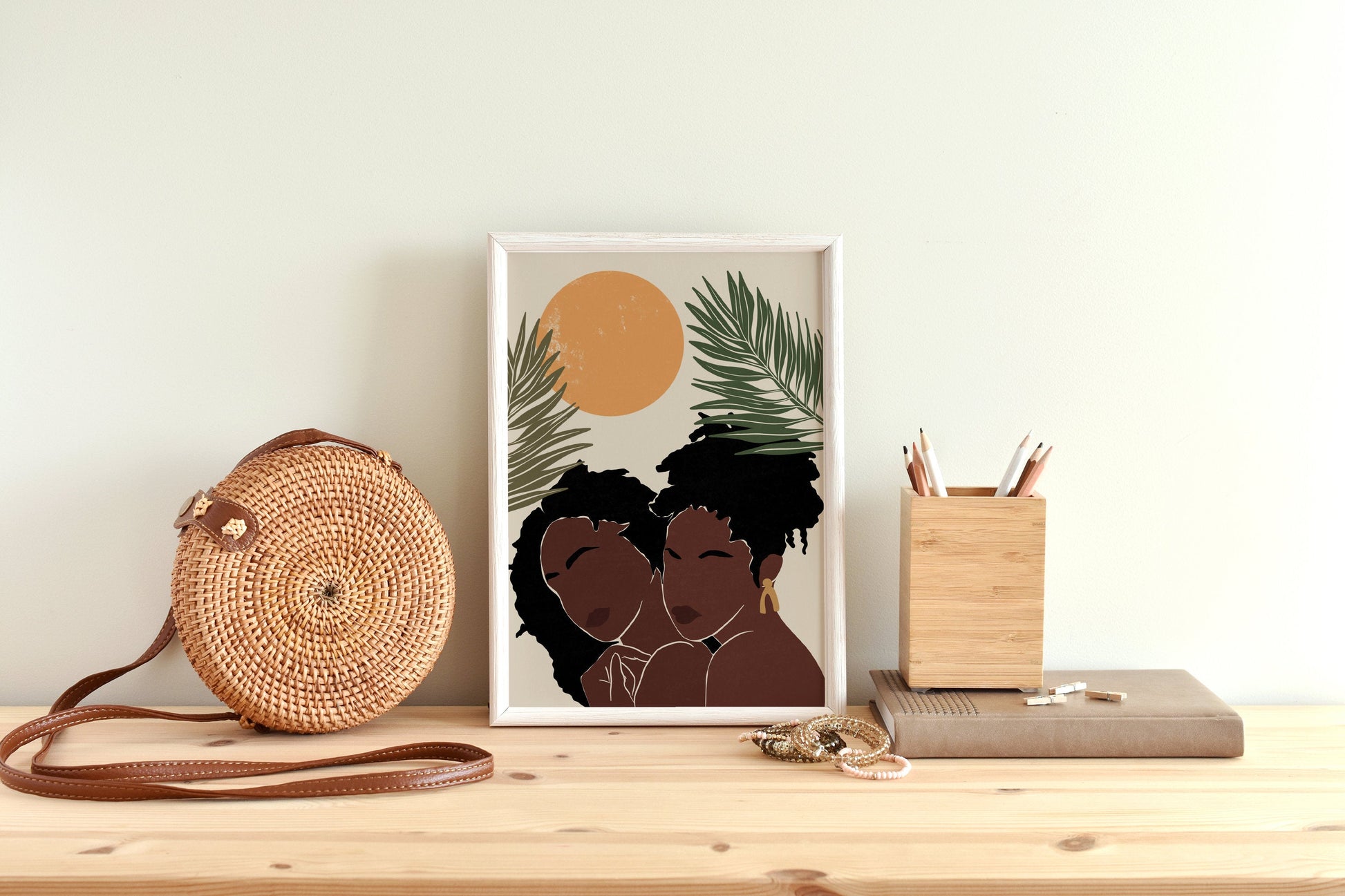 Black Woman Print, African Girl Art, African American Woman, Female Illustration, Melanin Print, Boho Woman Art, Fashion Illustration art.