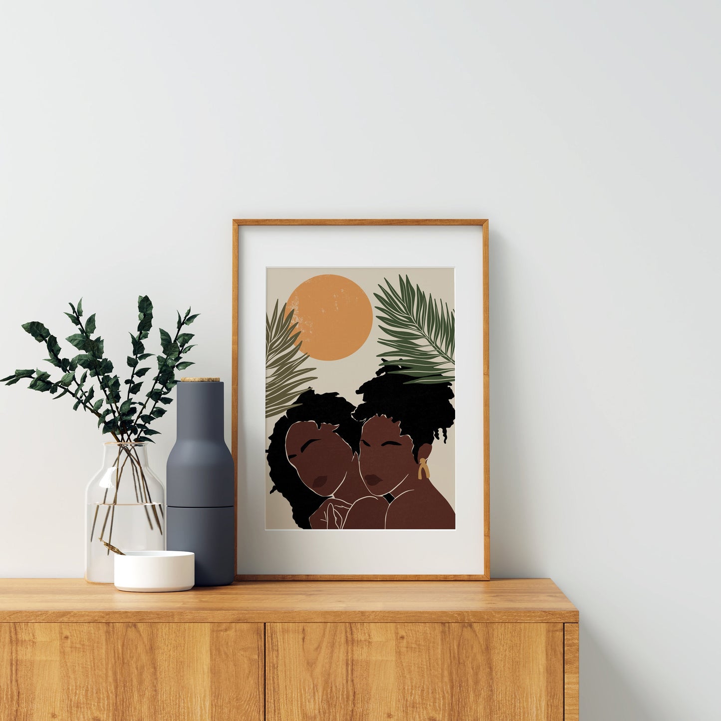 Black Woman Print, African Girl Art, African American Woman, Female Illustration, Melanin Print, Boho Woman Art, Fashion Illustration art.