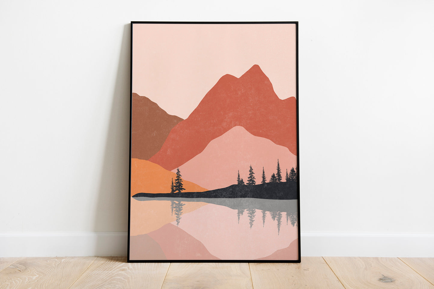 Mid Century Modern Sun Art Set of 2 Wall Art, Abstract Sun Wall Art Print, Boho Wall Art, Printable Art Print, Abstract Mountain Art.