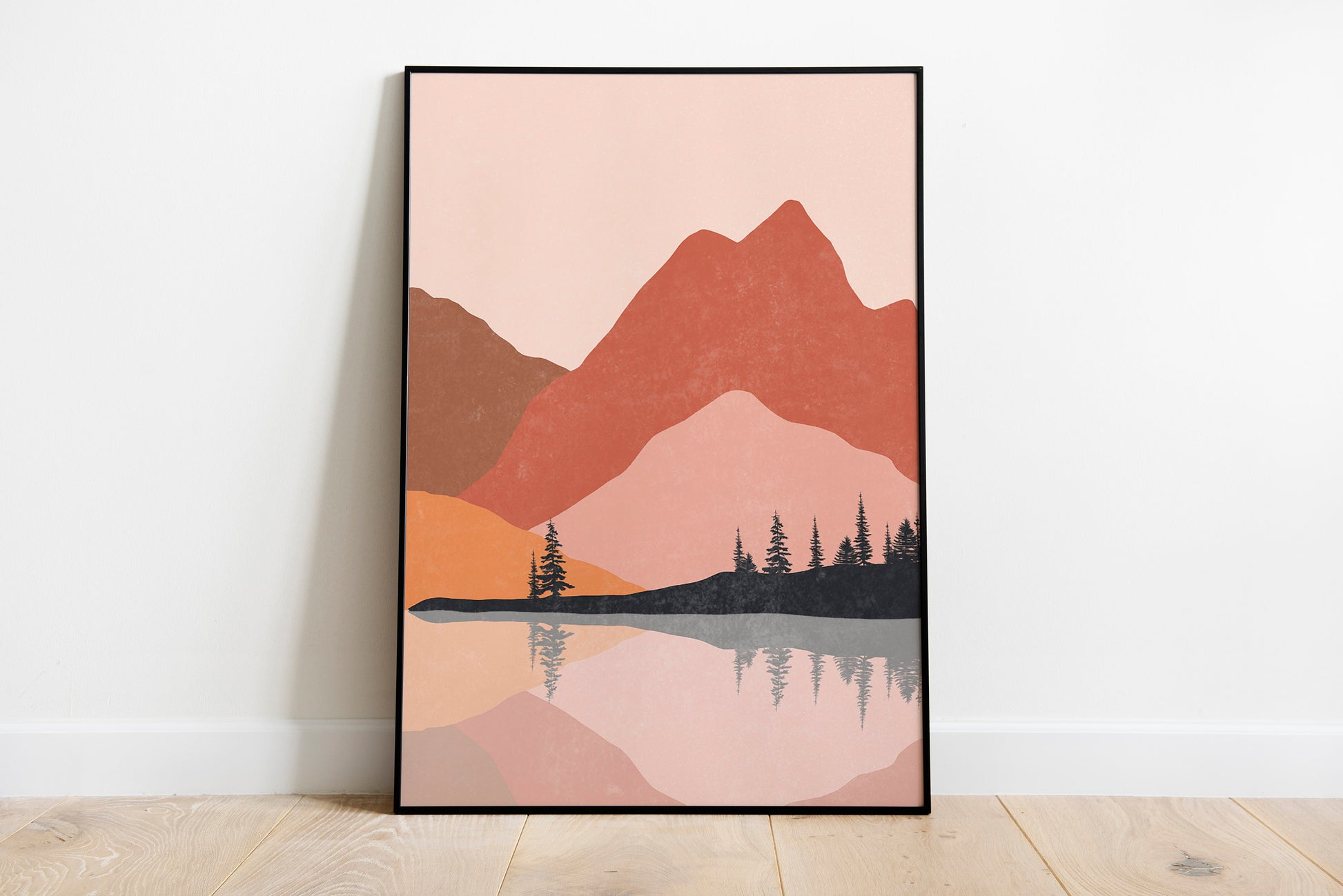 Mid Century Modern Sun Art Set of 2 Wall Art, Abstract Sun Wall Art Print, Boho Wall Art, Printable Art Print, Abstract Mountain Art.