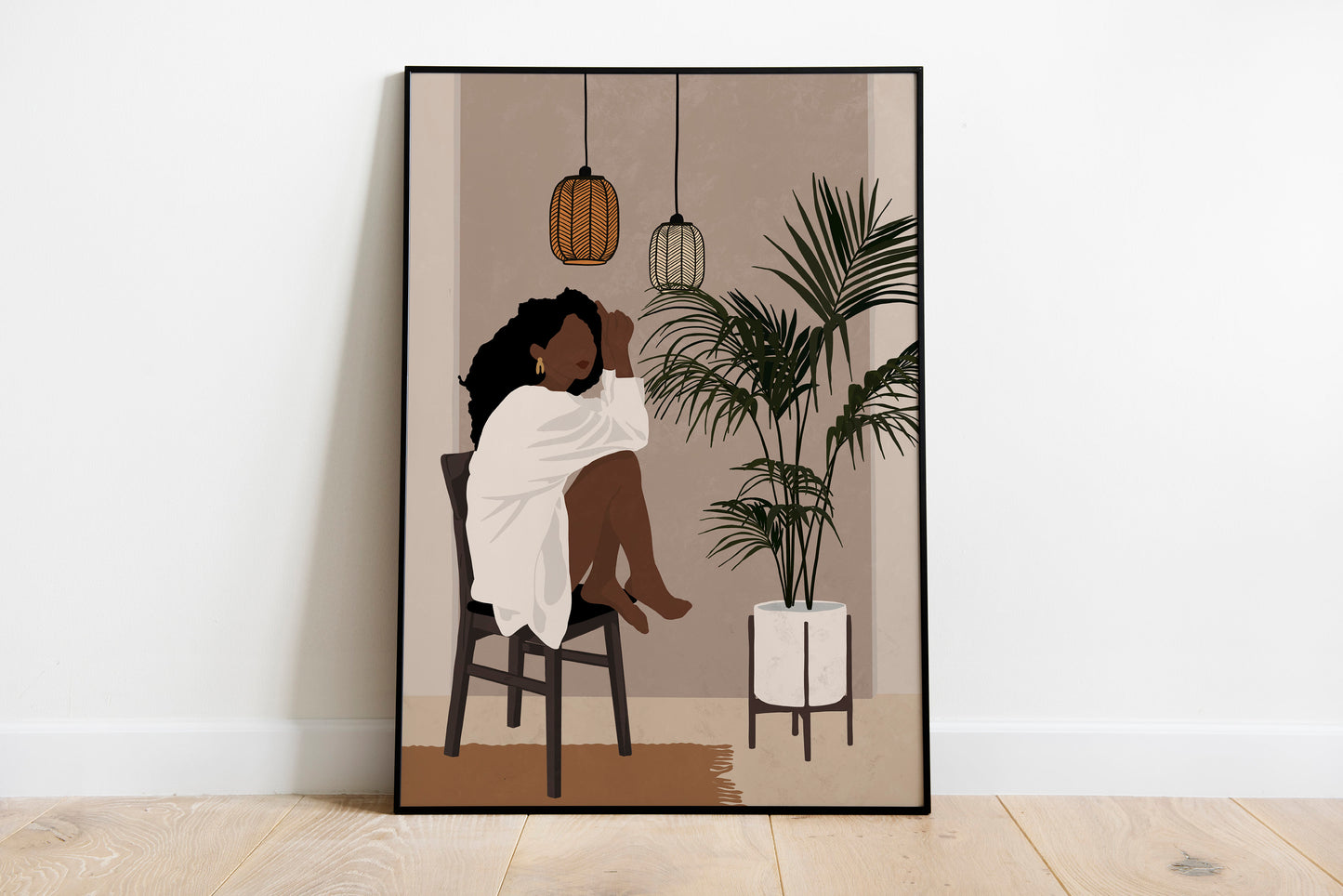 Black Woman Art Set of 5 Prints, Gallery Wall Art, Black Girl Art Print, INSTANT DOWNLOAD, Poster Bundle, Woman Gallery Wall, Hand Art Print