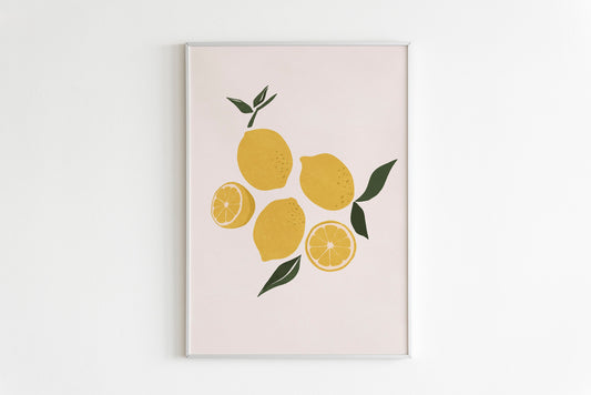 Lemon Art Printable, Kitchen Print, Fruits Poster, Fruits Print Lemon poster