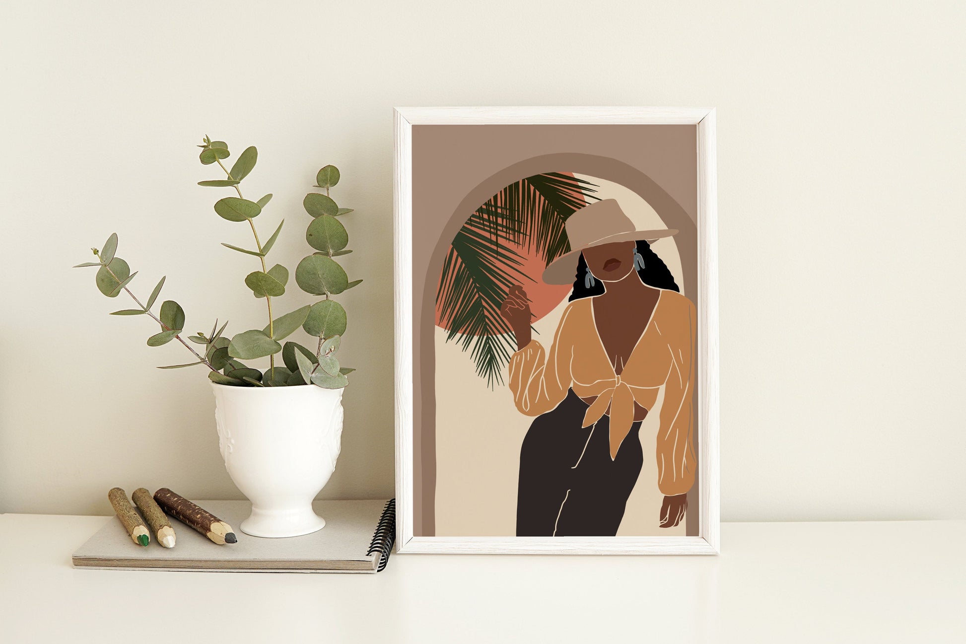 Woman art, African American art, Woman print, wall printable art, Black girl, black woman poster, mid century art, Afro wall decor.