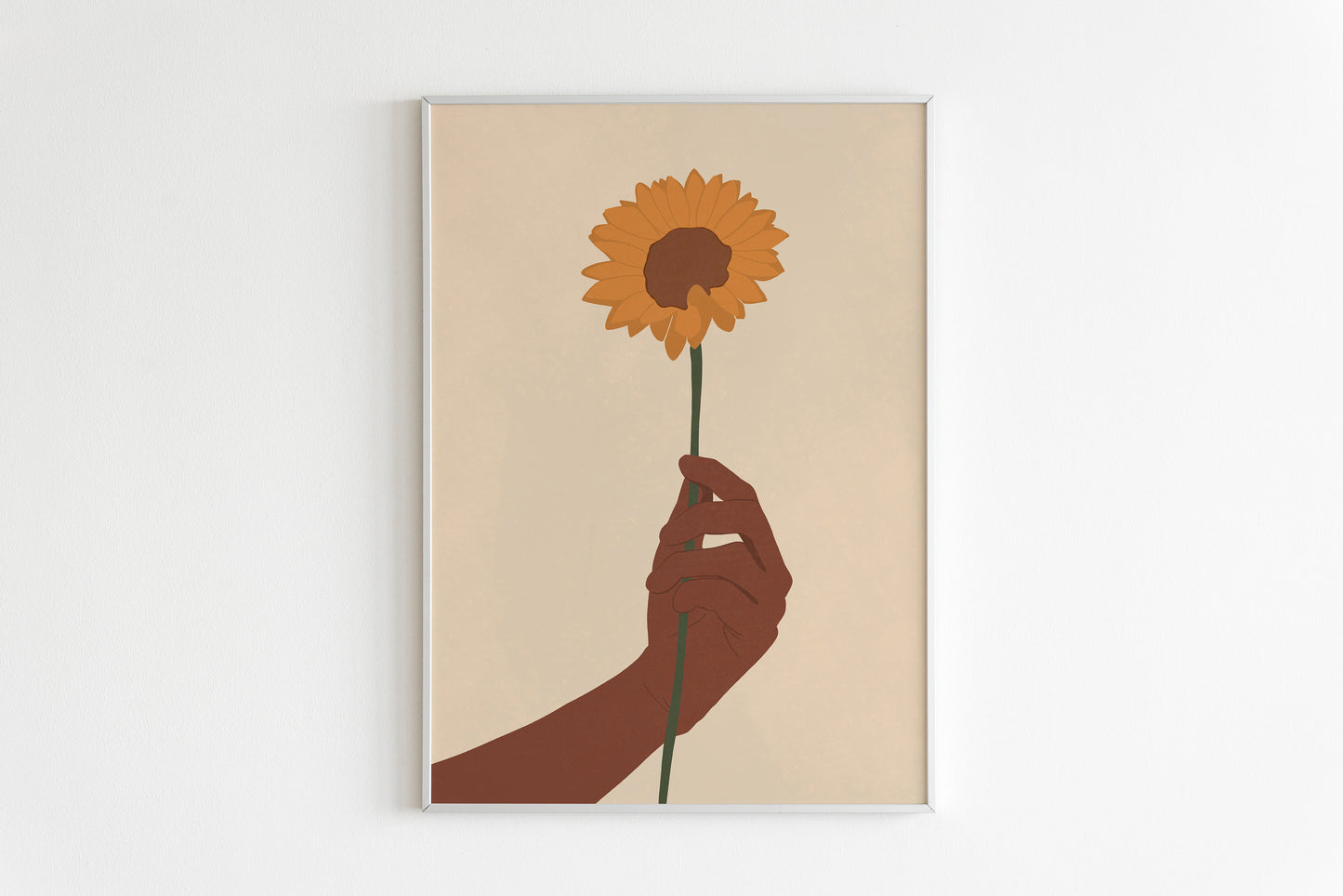 Sun Flower Hand Art Print, Human Rights Poster, Hand Holding Flowers, Hands Wall Print, Love Multicultural, Abstrack hand art, Flower wall.