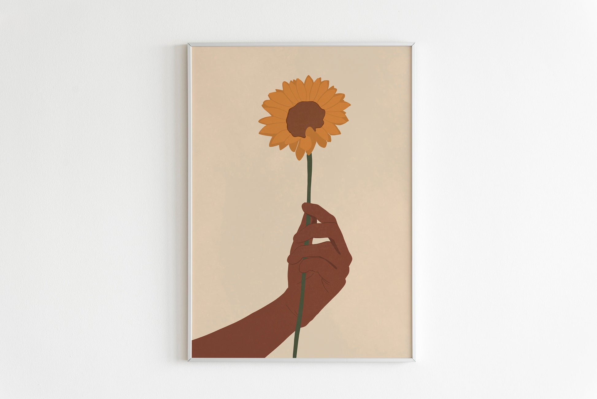 Sun Flower Hand Art Print, Human Rights Poster, Hand Holding Flowers, Hands Wall Print, Love Multicultural, Abstrack hand art, Flower wall.