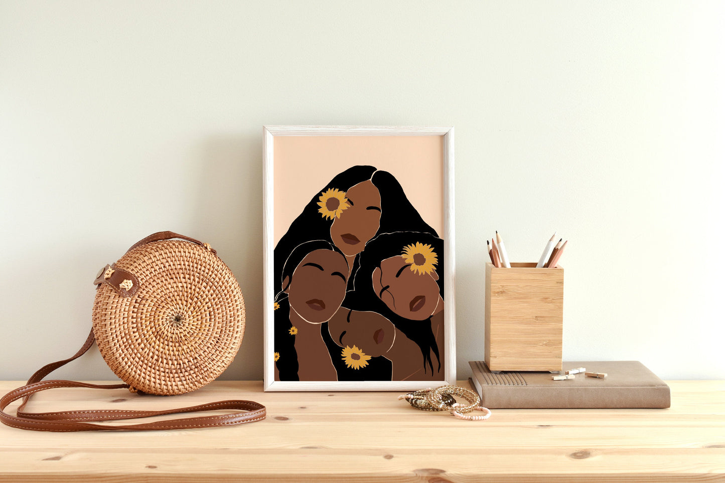 African American Art, Black Woman Art,  Black Girl Art, Black Art, Woman Art Decor, Modern Wall Art, Fashion Flower Art, Boho Wall Art.