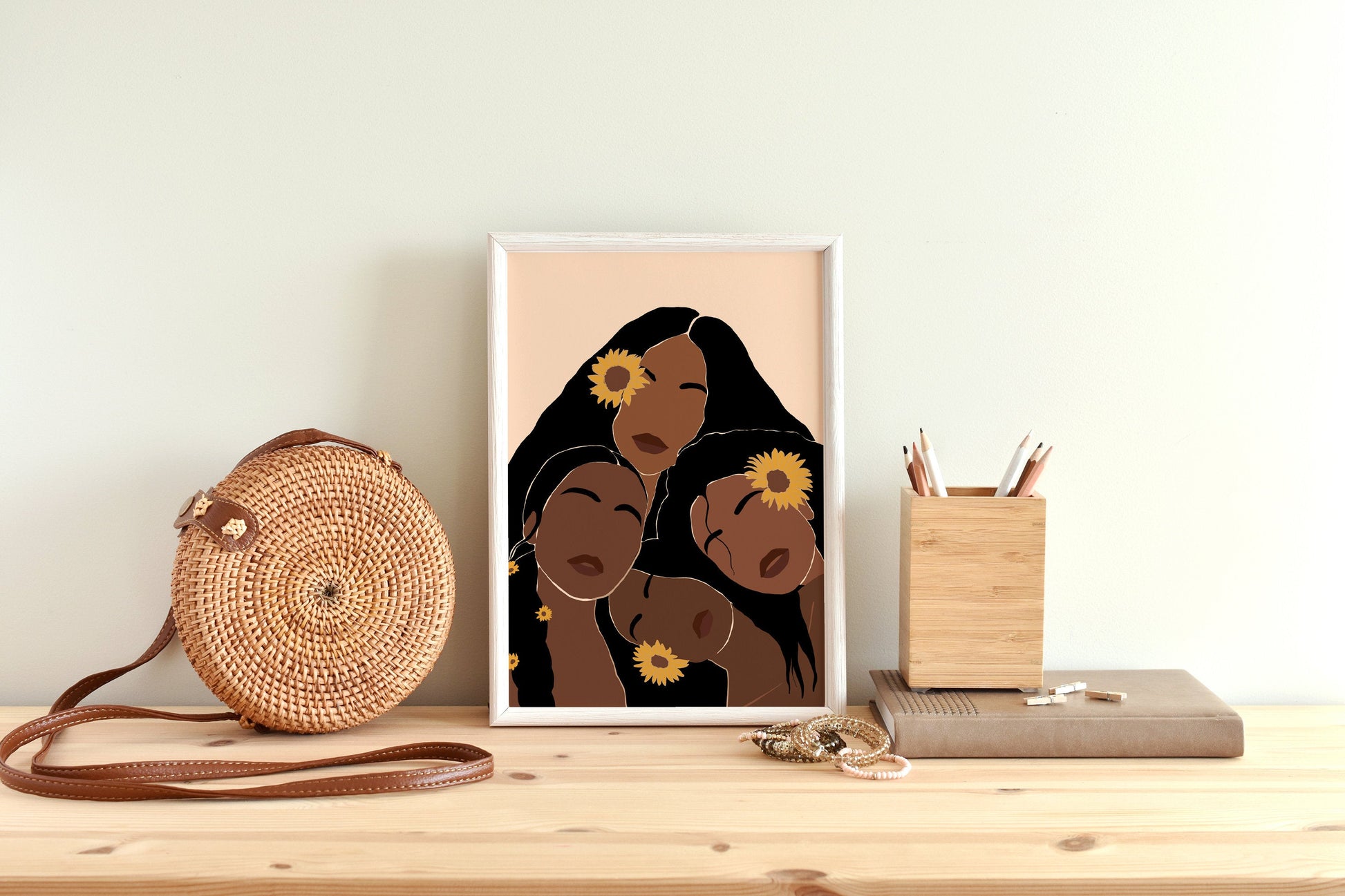 African American Art, Black Woman Art,  Black Girl Art, Black Art, Woman Art Decor, Modern Wall Art, Fashion Flower Art, Boho Wall Art.