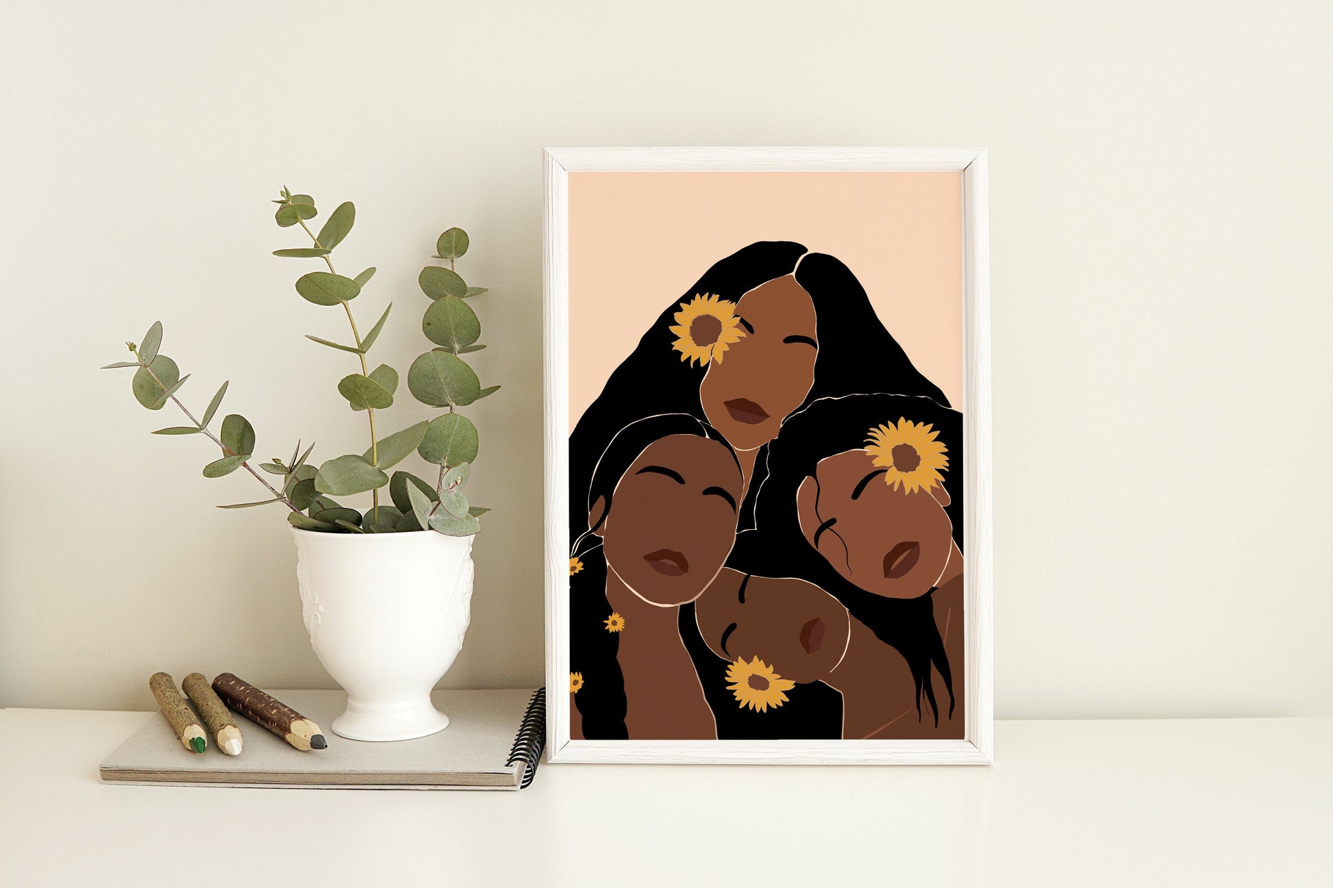 African American Art, Black Woman Art,  Black Girl Art, Black Art, Woman Art Decor, Modern Wall Art, Fashion Flower Art, Boho Wall Art.