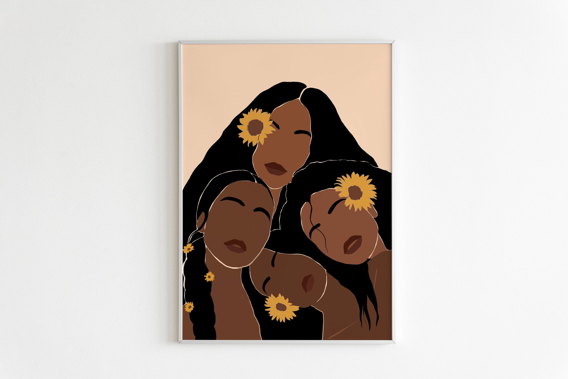 African American Art, Black Woman Art,  Black Girl Art, Black Art, Woman Art Decor, Modern Wall Art, Fashion Flower Art, Boho Wall Art.