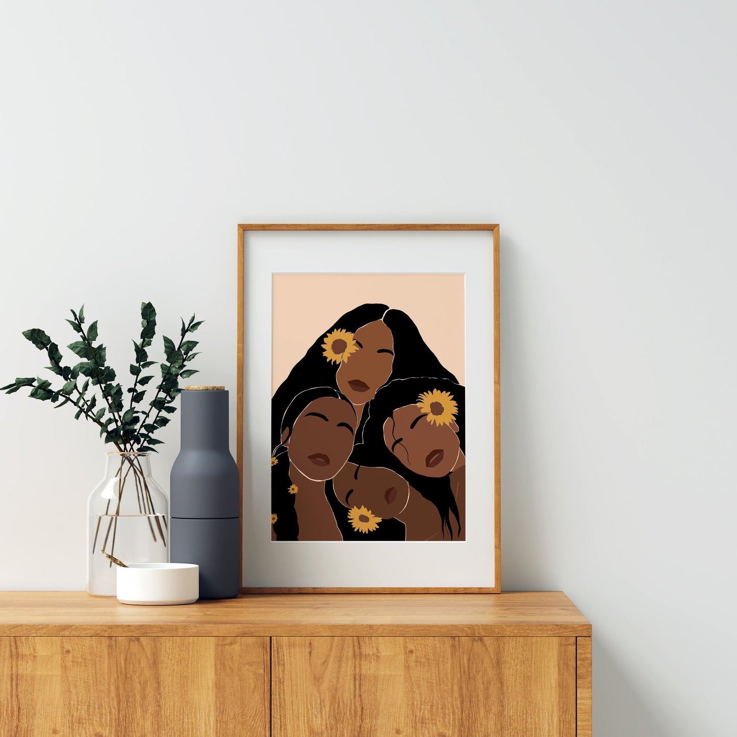 African American Art, Black Woman Art,  Black Girl Art, Black Art, Woman Art Decor, Modern Wall Art, Fashion Flower Art, Boho Wall Art.
