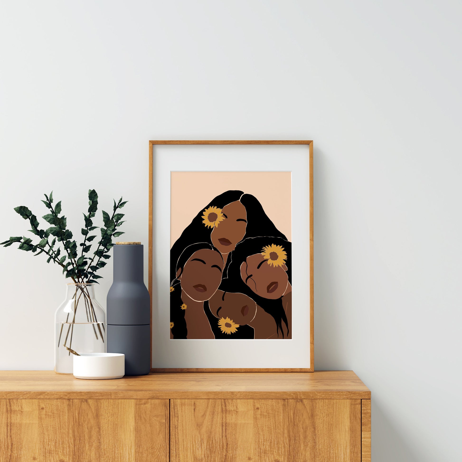 African American Art, Black Woman Art,  Black Girl Art, Black Art, Woman Art Decor, Modern Wall Art, Fashion Flower Art, Boho Wall Art.